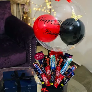 balloon basket with mix chocolates
